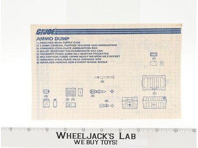 Ammo Dump 1985 ORIGINAL Instructions Blueprints G.I. Joe Hasbro Action Figure