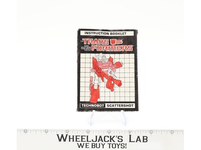 Scattershot Action Figure Instruction Manual Booklet 1987 Hasbro G1 Transformers