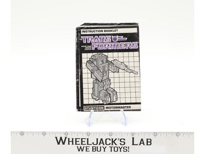 Motormaster Instruction Manual Booklet 1985 Hasbro G1 Transformers