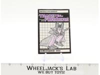 Dirge Action Figure Instruction Manual Booklet 1985 Hasbro G1 Transformers