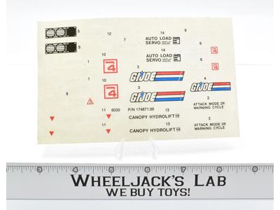 Havoc Complete Original Sticker Sheet 1986 Hasbro Vintage Gi Joe