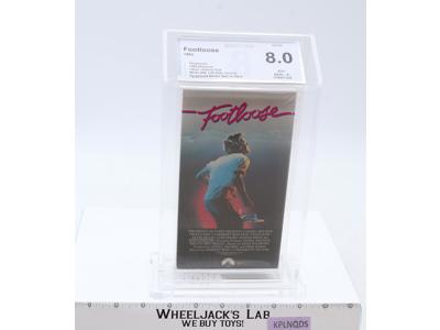 Footloose 1984,1989 Slipcover White Vertical WM Paramount Beckett 8.0 / A- VHS