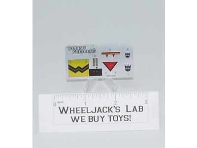 Scavenger Decal Sticker Sheet G1 Transformers 1985 Vintage Action Figure