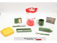 GI Joe Locker Bag W/ Travel Kit 1986 Hasbro Cup Soap Toothbrush Brush and More