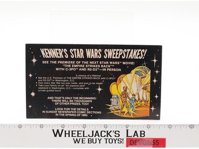 Sweepstakes Promo Paper Insert ORIGINAL Star Wars ESB 1979 Kenner