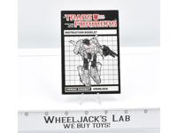 Grimlock Action Figure Instruction Manual Booklet 1985 Hasbro G1 Transformers