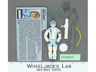 Sub-Zero V1 100% Complete G.I. Joe 1990 Hasbro Vintage Action Figure