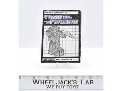 Motormaster Action Figure Instruction Manual Booklet 1986 Hasbro G1 Transformers