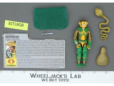 Serpentor V1 100% Complete G.I. Joe 1986 Hasbro Vintage Action Figure