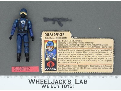 Cobra Officer V1 Straight Arms 100% Complete G.I. Joe 1982 Hasbro Vintage Figure
