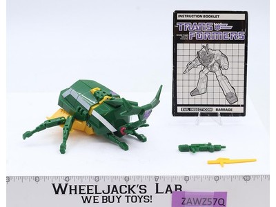 Barrage Rhinoceros Beetle 100% Complete 1985 Vintage Hasbro G1 Transformers