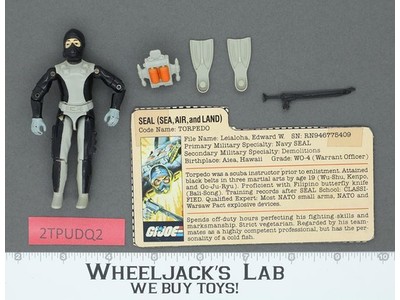 Torpedo V1 100% Complete G.I. Joe 1983 Hasbro Vintage Action Figure