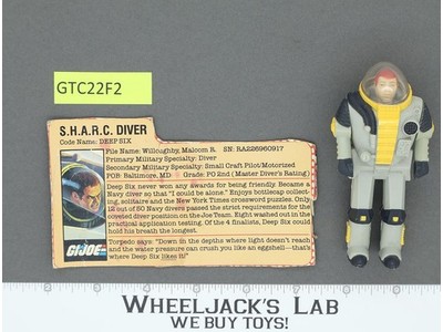 Deep Six V1 100% Complete G.I. Joe 1984 Hasbro Vintage Action Figure