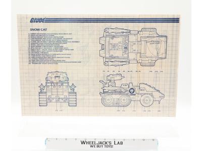 Snow Cat 1985 ORIGINAL Instructions Blueprints G.I. Joe Hasbro Action Figure