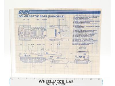 Polar Battle Bear (Skimobile) 1983 ORIGINAL Instructions Blueprints G.I. Joe