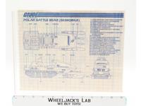 Polar Battle Bear (Skimobile) 1983 ORIGINAL Instructions Blueprints G.I. Joe
