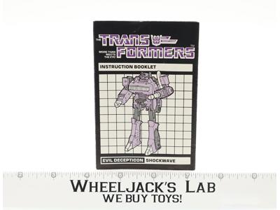Shockwave Instruction Manual Booklet 1984 Hasbro G1 Transformers Action Figure