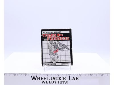 Hot Spot Action Figure Vintage Instruction Manual 1986 Hasbro G1 Transformers