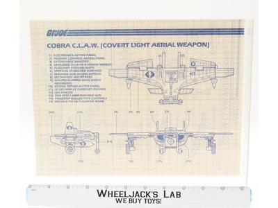 Cobra C.L.A.W. 1984 ORIGINAL Instructions Blueprints G.I. Joe Action Figure