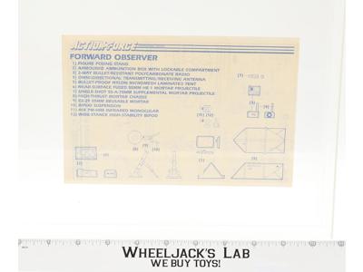Forward Observer 1985 ORIGINAL Instructions Blueprints G.I. Joe