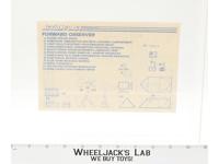 Forward Observer 1985 ORIGINAL Instructions Blueprints G.I. Joe