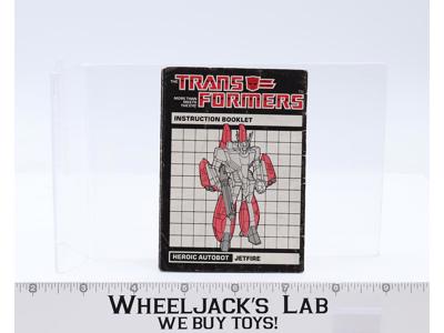 Jetfire Instructions Manual Booklet 1984 Hasbro G1 Transformers Vintage Figure