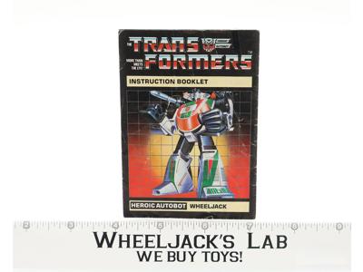 Wheeljack Instruction Manual Booklet 1984 Hasbro G1 Transformers Action Figure