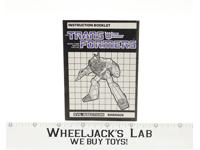 Barrage Action Figure Instruction Manual Booklet 1985 Hasbro G1 Transformers