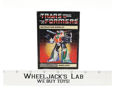 Wheeljack Instruction Manual Booklet 1985 Hasbro G1 Transformers Action Figure