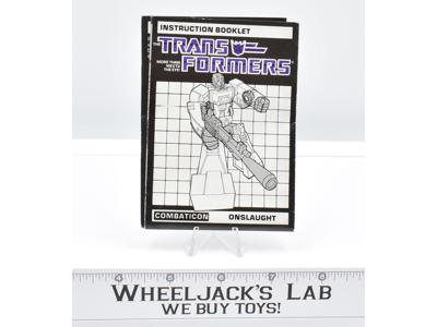 Onslaught Action Figure Vintage Instruction Manual Booklet 1986 G1 Transformers