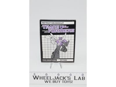 Octane Action Figure Instruction Manual Booklet 1986 Hasbro G1 Transformers
