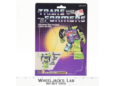 Scrapper Cardback Vintage 1985 G1 Transformers Action Figure