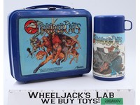 Thundercats Blue Plastic Lunchbox W/Thermos Mug 1985 Aladdin Vintage
