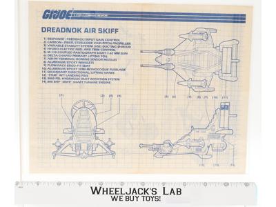 Dreadnok Air Skiff 1987 ORIGINAL Instructions Blueprints G.I. Joe Hasbro