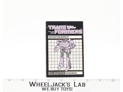 Shockwave Instruction Manual Booklet 1984 Hasbro G1 Transformers Action Figure