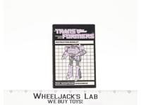 Shockwave Instruction Manual Booklet 1984 Hasbro G1 Transformers Action Figure