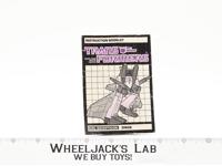 Dirge Action Figure Instruction Manual Booklet 1985 Hasbro G1 Transformers