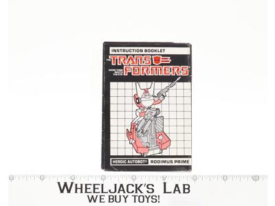 Rodimus Prime Action Figure Instruction Manual Booklet 1986 G1 Transformers
