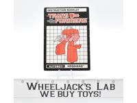 Hosehead Action Figure Instruction Manual Booklet 1988 Hasbro G1 Transformers