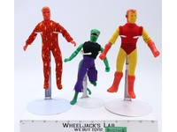 Lot of 3 Human Torch Iron Man Lizard WGSH Mego 8" Vintage Action Figures