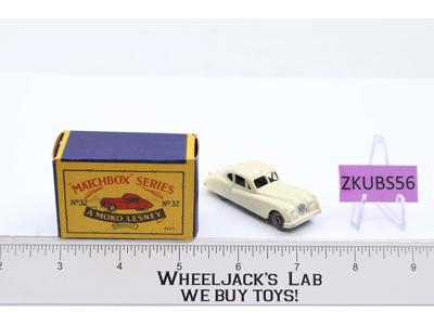 Jaguar XK140 Coupe No. 32 MOKO Lesney Matchbox 1957 CREAM Vtg England w/ Box