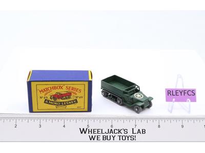 M3 Army Personnel Carrier No. 49 MOKO Lesney Matchbox 1958 Vtg England w/ B2 Box