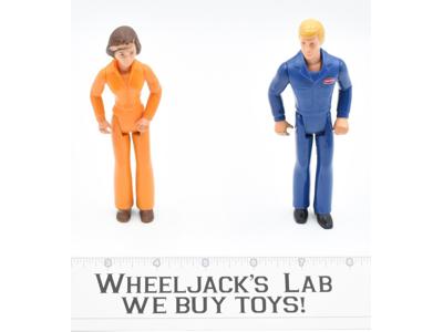 Blue Mechanic &amp; Orange Suit Lady 5" Play People Tonka Employee Owned 1979