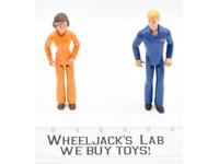 Blue Mechanic &amp; Orange Suit Lady 5" Play People Tonka Employee Owned 1979