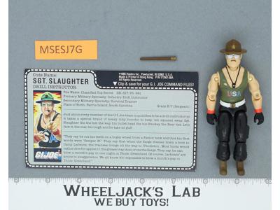 Sgt. Slaughter V1 Complete RED CARD BACK G.I. Joe 1986 Hasbro Vintage Figure