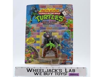 Machine Gunnin' Rocksteady Wacky Action TMNT Turtles 1989 Playmates NEW SEALED