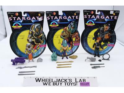 Lot of 3 Anubis, Ra, Col. O'Neil W/Card & Access. Stargate Hasbro 1994 Figures
