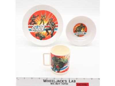 GI Joe Set of Children's Dishes 1982 Hasbro DEKA Plate Bowl Cup