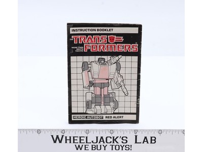 Red Alert Action Figure Instruction Manual Booklet 1985 G1 Transformers