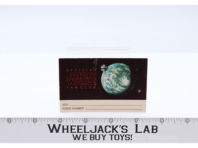 Official Star Wars Fan Club Membership ID Card Kenner Vintage